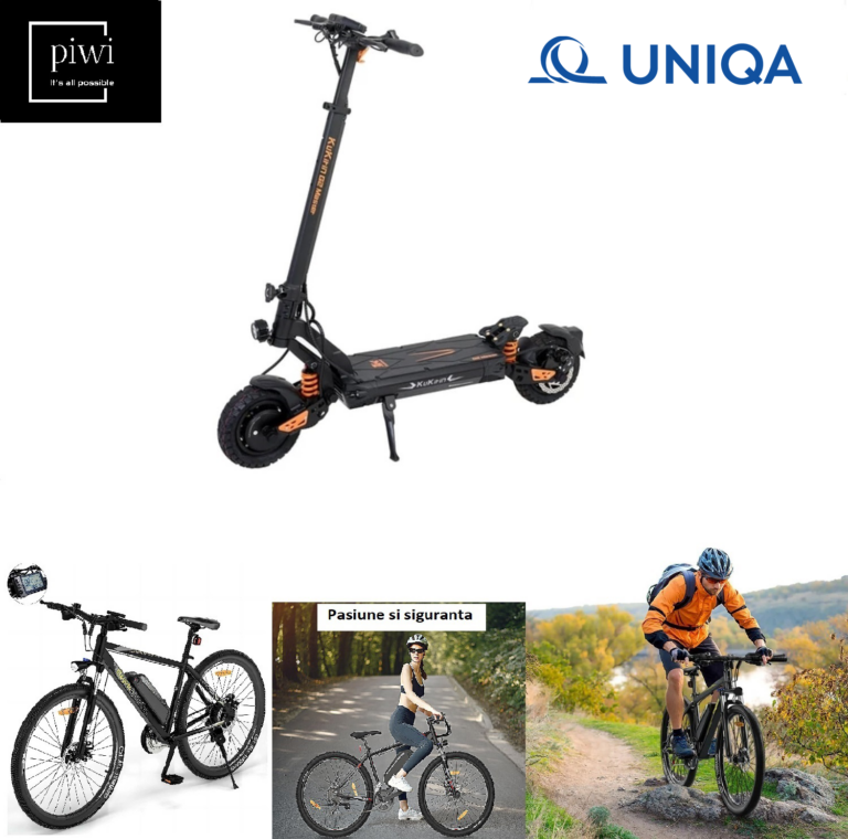 NOU!!! Parteneriat cu Uniqa pentru protectia Dumneavoastra. Asigurarea UNImobility pentru biciclete si trotinete electrice