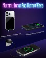 Baterie externa HINOVO MB1-5000X, 5000mAh, Cyberpunk Style, pentru iPhone, Incarcare Wireless, functie MagSafe - Negru - imagine 3