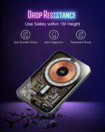 Baterie externa HINOVO MB1-5000X, 5000mAh, Cyberpunk Style, pentru iPhone, Incarcare Wireless, functie MagSafe - Gri - imagine 9