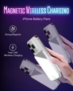 Baterie externa HINOVO MB1-5000X, 5000mAh, Cyberpunk Style, pentru iPhone, Incarcare Wireless, functie MagSafe - Alb - imagine 2