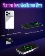 Baterie externa HINOVO MB1-5000X, 5000mAh, Cyberpunk Style, pentru iPhone, Incarcare Wireless, functie MagSafe - Alb - imagine 3