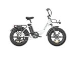 Bicicletă electrică ENGWE L20 cu anvelope groase de 20*4.0 inch, motor de 250W, viteză maximă de 25 km/h, baterie de 48V 13Ah, autonomie de 140 km, sarcină maximă de 120 kg, transmisie Shimano cu 7 viteze - Culoare Alba