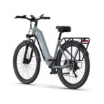 Bicicletă electrică ONESPORT OT05 Pro, Motor de 250W, baterie de 36V 22.5Ah, anvelope 700*50C, viteză maximă de 25km/h, autonomie de 140km, frâne hidraulice cu disc, transmisie Shimano cu 7 viteze - gri - imagine 8