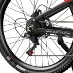 Bicicletă electrică DUOTTS E29, Motor 250W, Baterie de 48V 13.5Ah, Anvelope de 27.5 inch, Autonomie de 90km - negru/rosu - imagine 11