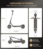 Trotineta Electrica NAVEE GT3, Autonomie maxima de 50KM, Motor 750W, Anvelope Tubeless de 10' - imagine 12