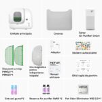 Litiera smart cu autocuratare PetKit Pura Max 2 pentru pisici, Capacitate 7L, Alb, Afisaj LED, Bluetooth, WiFi - imagine 5